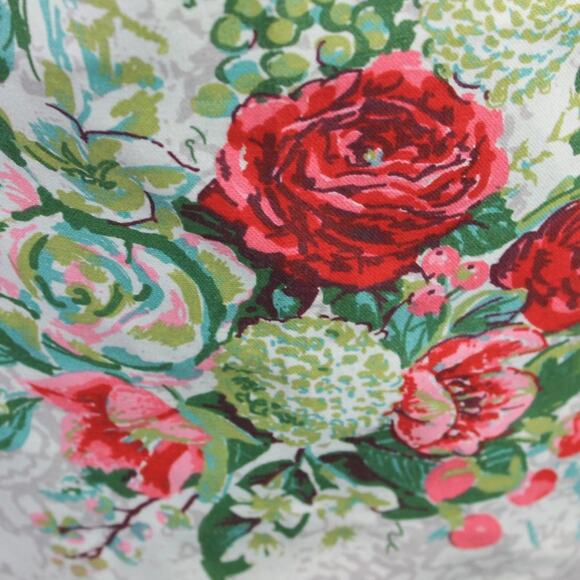 April Cornell Holiday Christmas Floral Apron 100% Cotton One Size - Picture 6 of 10